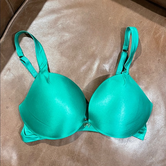 Victoria’s Secret Plunge Bra 34D Emerald Green Push Up - Picture 1 of 5